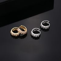 1 Pair Simple Style Circle Plating Inlay Copper Zircon Ear Studs main image 4