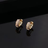 1 Pair Simple Style Circle Plating Inlay Copper Zircon Ear Studs main image 3