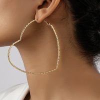 1 Pair Ig Style Simple Style Heart Shape Hollow Out Alloy 14k Gold Plated Earrings main image 2