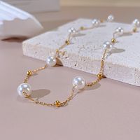 Acier Inoxydable 304 Style Simple Perle Perles Artificielles Collier main image 1