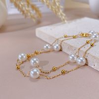 304 Stainless Steel Simple Style Pearl Artificial Pearls Necklace main image 5