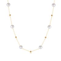 304 Stainless Steel Simple Style Pearl Artificial Pearls Necklace sku image 1