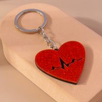 Cute Heart Shape Alloy Plastic Bag Pendant Keychain sku image 3