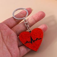 Cute Heart Shape Alloy Plastic Bag Pendant Keychain main image 5