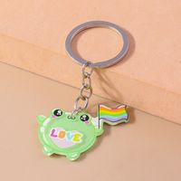 Cute Frog Alloy Plastic Bag Pendant Keychain main image 6