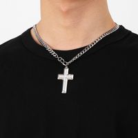 Stainless Steel 18K Gold Plated Hip-Hop Simple Style Plating Cross Pendant Necklace main image 9