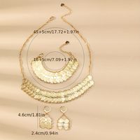 Classical Vintage Style Simple Style Coin Copper Plating 18k Gold Plated Bracelets Earrings Necklace main image 6