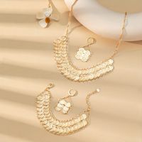 Classical Vintage Style Simple Style Coin Copper Plating 18k Gold Plated Bracelets Earrings Necklace main image 4