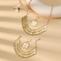 Classical Vintage Style Simple Style Coin Copper Plating 18k Gold Plated Bracelets Earrings Necklace main image 3
