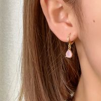 1 Pair Elegant Simple Style Shiny Geometric Round Water Droplets Plating Inlay Copper Zircon Drop Earrings main image 9