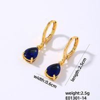 1 Pair Elegant Simple Style Shiny Geometric Round Water Droplets Plating Inlay Copper Zircon Drop Earrings sku image 14