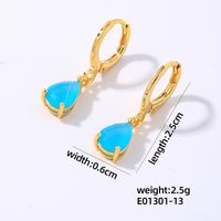 1 Pair Elegant Simple Style Shiny Geometric Round Water Droplets Plating Inlay Copper Zircon Drop Earrings sku image 13