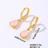 1 Pair Elegant Simple Style Shiny Geometric Round Water Droplets Plating Inlay Copper Zircon Drop Earrings sku image 12