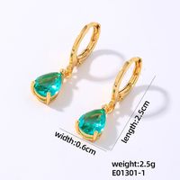 1 Pair Elegant Simple Style Shiny Geometric Round Water Droplets Plating Inlay Copper Zircon Drop Earrings sku image 11