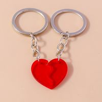 Cute Simple Style Heart Shape Alloy Bag Pendant Keychain main image 4