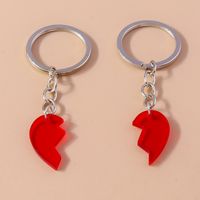 Cute Simple Style Heart Shape Alloy Bag Pendant Keychain main image 3