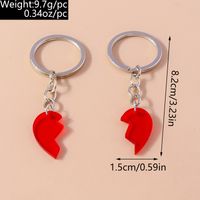 Cute Simple Style Heart Shape Alloy Bag Pendant Keychain main image 2