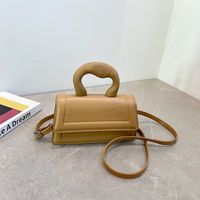 Women's All Seasons Pu Leather Solid Color Elegant Sewing Thread Square Zipper Magnetic Buckle Handbag sku image 1