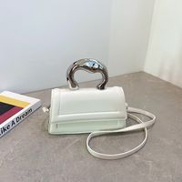 Frau Alle Jahreszeiten Pu-leder Einfarbig Elegant Nähgarn Quadrat Reißverschluss Magnetschnalle Handtasche sku image 2