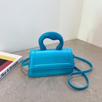 Women's All Seasons Pu Leather Solid Color Elegant Sewing Thread Square Zipper Magnetic Buckle Handbag sku image 6