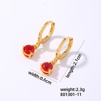 1 Pair Elegant Simple Style Shiny Geometric Round Water Droplets Plating Inlay Copper Zircon Drop Earrings sku image 10