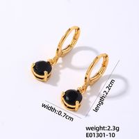 1 Pair Elegant Simple Style Shiny Geometric Round Water Droplets Plating Inlay Copper Zircon Drop Earrings sku image 9