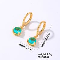 1 Pair Elegant Simple Style Shiny Geometric Round Water Droplets Plating Inlay Copper Zircon Drop Earrings sku image 7