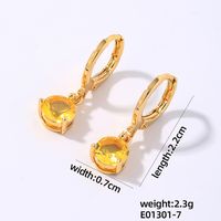 1 Pair Elegant Simple Style Shiny Geometric Round Water Droplets Plating Inlay Copper Zircon Drop Earrings sku image 6