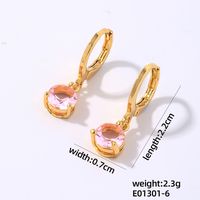 1 Pair Elegant Simple Style Shiny Geometric Round Water Droplets Plating Inlay Copper Zircon Drop Earrings sku image 5