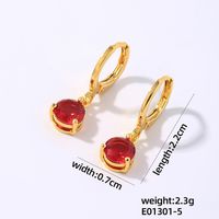 1 Pair Elegant Simple Style Shiny Geometric Round Water Droplets Plating Inlay Copper Zircon Drop Earrings sku image 4