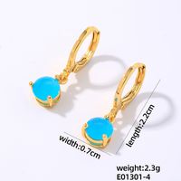 1 Pair Elegant Simple Style Shiny Geometric Round Water Droplets Plating Inlay Copper Zircon Drop Earrings sku image 3