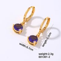 1 Paire Élégant Style Simple Brillant Géométrique Rond Les Gouttelettes D'Eau Placage Incruster Le Cuivre Zircon Boucles D'oreilles sku image 1