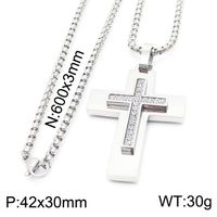 Stainless Steel 18K Gold Plated Hip-Hop Simple Style Plating Cross Pendant Necklace sku image 4