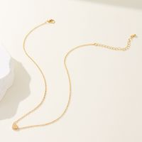 Simple Style Heart Shape Alloy Plating 14k Gold Plated Women's Pendant Necklace main image 3