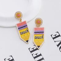 1 Pair Casual Pencil Plating Inlay Alloy Gold Plated Drop Earrings sku image 1