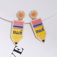 1 Pair Casual Pencil Plating Inlay Alloy Gold Plated Drop Earrings main image 3