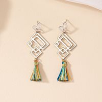 1 Pair Chinoiserie Classical Knot Plating Alloy Gold Plated Drop Earrings main image 5