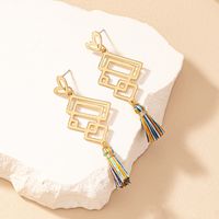 1 Pair Chinoiserie Classical Knot Plating Alloy Gold Plated Drop Earrings main image 1