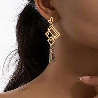 1 Pair Chinoiserie Classical Knot Plating Alloy Gold Plated Drop Earrings main image 8
