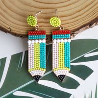1 Pair Casual Pencil Plating Inlay Alloy Gold Plated Drop Earrings main image 4
