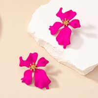 1 Pair Retro Luxurious Flower Spray Paint Alloy Ear Studs main image 7