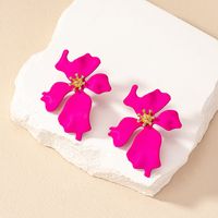 1 Pair Retro Luxurious Flower Spray Paint Alloy Ear Studs sku image 4