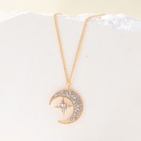 Elegant Streetwear Star Moon Alloy Plating Inlay Zircon 14k Gold Plated Women's Pendant Necklace main image 1
