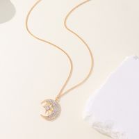 Elegant Streetwear Star Moon Alloy Plating Inlay Zircon 14k Gold Plated Women's Pendant Necklace main image 4