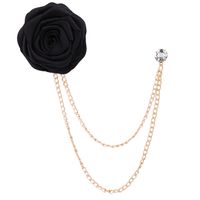 Business Formal Rose Stainless Steel Alloy Cloth Tassel Plating Inlay Artificial Diamond Unisex Brooches main image 2