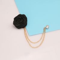 Business Formal Rose Stainless Steel Alloy Cloth Tassel Plating Inlay Artificial Diamond Unisex Brooches main image 1