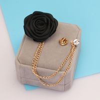 Business Formal Rose Stainless Steel Alloy Cloth Tassel Plating Inlay Artificial Diamond Unisex Brooches main image 3