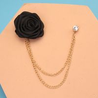 Business Formal Rose Stainless Steel Alloy Cloth Tassel Plating Inlay Artificial Diamond Unisex Brooches main image 5
