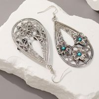 1 Pair Classical Romantic Water Droplets Floral Plating Inlay Alloy Ferroalloy Zircon Silver Plated Ear Hook main image 4
