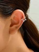 1 Pair Simple Style Pentagram Plating Copper White Gold Plated Ear Cuffs main image 4